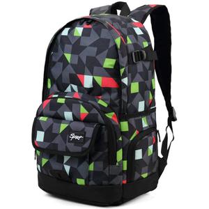 rickyh style School Backpack Travel Bag for Men & Women Lightweight College Back Pack with Laptop Compartmen (Grey & Green)