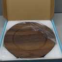 MAONAME Round Charger Plates Set of 12, 13 Inch Brown Charger for Dinner Plates, Farmhouse Faux Wood Plate Chargers, Rustic Table Chargers for Weddings, Party