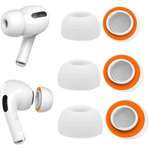 Memory Foam Ear Tips for AirPods Pro and AirPods Pro 2 Silicone ShieldSecure, Comfortable, Replacement Tip, Better Noise Cancellation, 3 Pairs Replacement Tips (White, Assorted S/M/L)