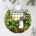 2 x Halloween Ghost Ornament, Stained Glass Christmas Decorations, Christmas Ornaments for Tree, Holiday Ornament, Plant Lovers Gifts, Holiday Party Gifts, Gift Ideas & Xmas Gift