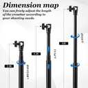 Zonon 2 Pack Backdrop Crossbar 10FT, Adjustable Telescopic Backdrop Pole, 3 Section Twist Lock Background Support Crossbar for Light Stand, C Stand and Photography Studio Equipment, Fits 5/8" Stud