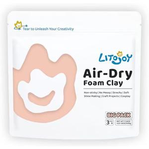 Black Air Dry Foam Clay 1.1lbs/ 500g - Soft Modeling Clay for Art Projects, Cosplay Props, DIY Crafts (Light Weight & Easy to Use)