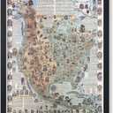 Poster Master Vintage Map Poster - Retro Native Tribes Print - Native American Art - Gift for Him, Her, Travel Lover - Perfect Decor for Bedroom, Living Room, Office, Library - 8x10 UNFRAMED Wall Art