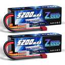 Zeee 3S 5200mAh Lipo Battery 11.1V 80C Hardcase Battery with T Connector for RC Car Boat Truck Helicopter Airplane Racing Models (2 Pack)