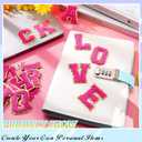 WILLBOND 52 Pcs Chenille Letter Patches A-Z, Self Adhesive Alphabet Patches for Clothes, Bags, Hats DIY, Name Craft & Personalized Best Mom Groovy Wedding Gifts(Rose Red,2.2 Inch)