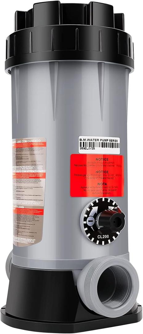 CL200 Inline Automatic Pool Chlorinator Feeder, Compatible with Hayward CL200 In-Ground Pools, Fits 1-1/2" Inner & 2" Outer Thread PVC Pipe, Large Capacity Chlorine Tablet Dispenser