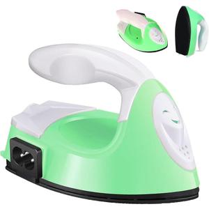 Mini Craft Iron Mini Heat Press Small Iron Portable Handy Travel Heat Iron-on for Transfers,Clothes,Crafts,Patches,DIY (Mini Green)