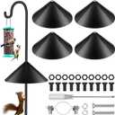 Domensi 4 Sets 18 Inches Squirrel Baffle for Bird Feeder Pole, Outside Pole Mount House Guard Bird Feeder Baffle for Shepherd's Hook, Preventing from Squirrels, Raccoons(Black)