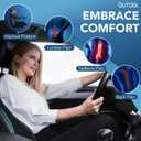 QUTOOL Lumbar Support Pillow for Car, Truck Accessories Travel Essentials, Memory Foam Back Cushion for Driving Seat, Back Pain Relief,Washable Cover, Lower Back Support Fits Most Cars(Black), Large