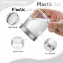 19 x novelinks 8 oz Clear Plastic Jars with Airtight Lids, 32 Pack Plastic Mason Jars with Lids 8oz, Refillable Storage Slime Containers & Small Spice Jar for Kitchen Organization (32 Pack,Silver)