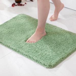 MIULEE Sage Green Bathroom Rugs, Soft Absorbent Microfiber Bath Rugs Non Slip Quick Dry Fluffy Bath Mats for Bathroom Floor Tub Showers, Machine Washable, 20x30 Inch (1'8" x 2'6" (Rectangular))