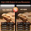 LUCKY HERP T5 UVB Reptile Light 2 Pack, 24W UVB 10.0 Reptile Light Bulb, UVA UVB Fluorescent Lamp Tube, UVB Lamp for Lizards, Turtles, Chameleons, Tortoises