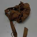 SHENHE Women's Y2k Western Cowgirl Top Deep V Backless Faux Suede Hippie 70s Halter Crop Top (Medium, Brown)