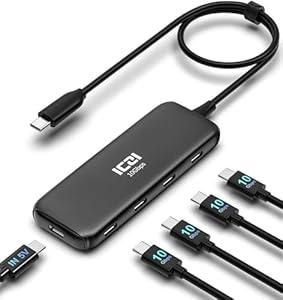 ICZI USB C Hub 3.2 10Gbps 4 Port Data Splitter for MacBook Pro/ Air, iMac, Surface, Laptop, XPS, PC - Not Support Charging and Video Output