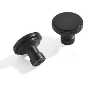 khtumeware 10 Pack Large Knob Black Cabinet Knobs Solid Heavy Duty Knobs Drawers Bi-Fold Door Knob Cabinet Hardware for Kitchens Bathroom