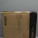 VASAGLE LILEA Collection - Small Round Side End Table, Modern Nightstand with Fabric Basket, Matte White and Camel Brown ULET223W10