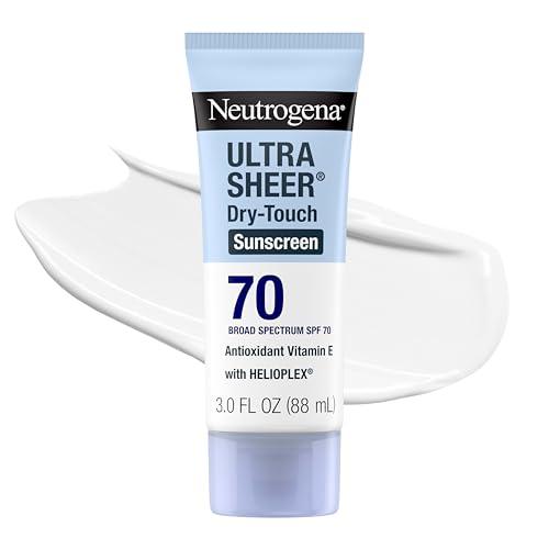 Neutrogena Ultra Sheer Dry Touch Sunscreen Lotion SPF 70 Broad Spectrum UVA UVB Protection Lightweight Water Resistant up to 80 Minutes Oil PABA Oxybenzone Free, 3 fl oz EXP 2028/08