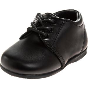 Josmo Baby Boys Dress Shoes  Casual Leatherette Derby Walking Shoes (Infant/Toddler) (Black Low)