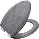 Toilet Seat, Slow Close, Premium Moulded Wood, Quick Release, Slate Marble Look, PIKLiDS, Laminated Woodgrain Finish (Elongated)