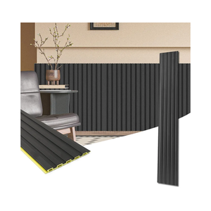 Art3d WPC Wainscoting Panels, 16-Pack 48 x 6 Inch 3D Wall Accents for Interior Wall Decor, Living Room, Bedroom, Black