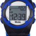 WobL Vibrating 8Alarm & Repeating Countdown Timer Watch for Kids & Adults, Medication/Sports/Meetings/Potty Reminders, Blue