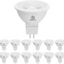 Energetic Dimmable MR16 5W 12V LED Light Bulb, 50W Halogen Equivalent, CRI 80+, GU5.3 Bi-Pin Base, 40 Degree Beam Angle, 5000K Daylight, 500LM, for Landscape, Recessed, Track Lighting, 12Pack
