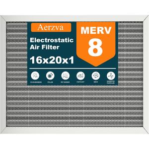 16x20x1 Reusable Air Filter, Washable, MERV 8, Permanent Electrostatic Air Filter, Lasts a Lifetime, Breathe Safely at Home or in the Office
