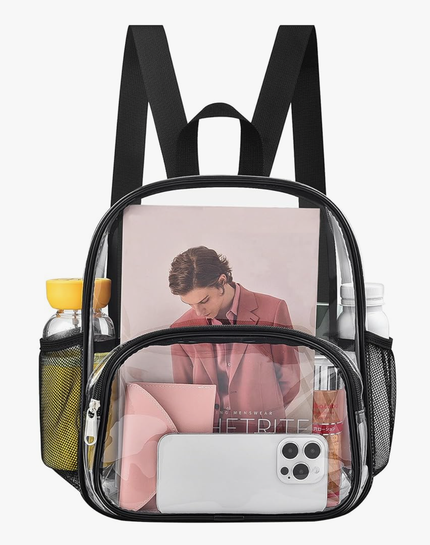 Clear Backpack for Stadium Events Clear Backpack 12x12x6 with Front Pocket for Concert Sport Fashion Women Backpack Events Work Travel