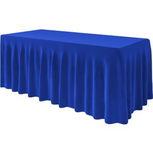 EMART Blue Tablecloth for 6ft Rectangle Table Skirt, Spandex Wrinkle Resistant TableCover for Banquet Wedding Birthday Party (72" x 30" (Rectangular))