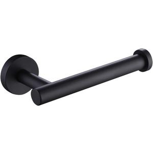 APLusee Matte Black Toilet Paper Holder, Stainless Steel Tissue Roll Hanger, Round TP Dispenser Wall Mount for Bathroom, Kitchen, Washroom