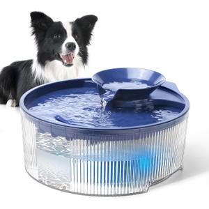 170oz/5L Dog Water Fountain, Large Extra Quiet Pet Water Fountain, Automatic Dog Water Bowl Dispenser with LED Light, Multi-Filtration Cat Water Fountain for Dogs and Cats