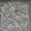 Damipow Satin Silk Button Down Shirts for Women Dress Shirts Long Sleeve Blouses Womens Shirts (X-Large, Classic White)