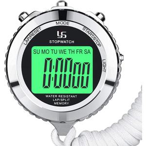 LAOPAO Melt Stopwatch, Clock Daily Rainproof Digital Timer for Sports Match,Competition,Coach,Referee,Training,Timing (2 Lap-backlit)