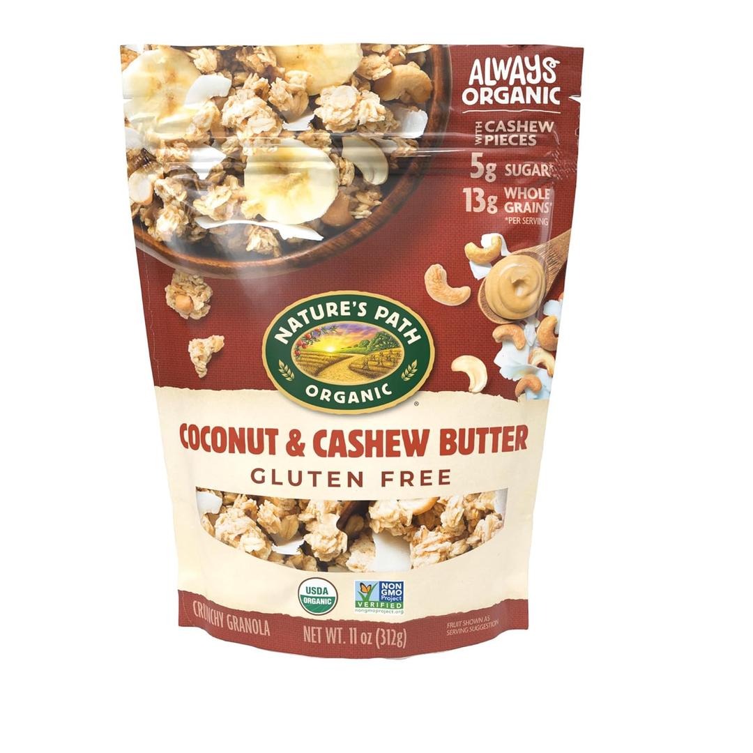 Nature's Path Organic Coconut & Cashew Butter Granola, 11 oz (Pack of 8), Gluten Free, Non-GMO (EXP 02/13/27)