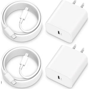 iPhone 17e/17/16e/16 Charger Fast Charging, 2Pack 20W USB C Wall Charger Block Cube with 6FT USB C Cable Cord for iPhone 17e/17/17 Pro Max/Air/16e/16/15 Pro Max/Plus, iPad Pro 13/12.9/11 inch, AirPods 