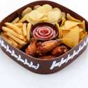 Qinyoung 10 Inch Football Serving Trays Football Party Supplies Plastic Snack Trays Tailgate Serving Platter Reusable Snack Bowl for Game Day Sports Birthday Tailgate Party Decorations