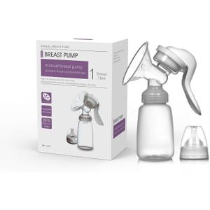Manual Breast Pump Portable Breast Pump for Travel, Extractor de Leche Manual, Milk Catcher, Breastfeeding Essentials, Handheld Breast Shield & Accessories 5 Fl Oz/150ml+Lid+35mm Flange