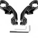 1-1/4" 32mm 1.25" Short Angled Adjustable Highway Peg Mount Kit Compatible with Harley Road King/Street Glide/Fat Boy/Iron 883 (Black#Clamps)