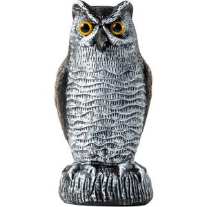 OFFO Fake Owls, Plastic Owl Statue to Decorate The Garden, Porch Pool Patio Yard, Halloween Decorations for Outdoor Garden, 8.3 in Height, Brown and White