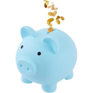 GADIEDIE Piggy Bank for Boys, Unbreakable Plastic Money Bank,Baby Boy Money Bank,Practical Gifts for Birthday, Festival, Baby Shower (Blue)