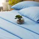 SONORO KATE Bed Sheet Set Super Soft Microfiber 1800 Thread Count Luxury Egyptian Sheets 16-Inch Deep Pocket Wrinkle and Hypoallergenic-4 Piece(Queen Lake Blue)