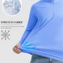 MAGCOMSEN Men's Long Sleeve Sun Shirts UPF 50+ Tees 1/4 Zip Fishing Running Rash Guard Athletic T-Shirts (Blue, S)