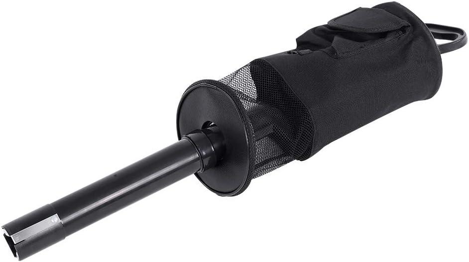 Drfeify Ball Retriever Ball Picker Upper Scooping Device with Detachable Plastic Pole & Durable Nylon Bag for Easy Pickup on Course (Black)