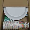 Durony 144 Pieces Sports Themed Paper Plates and Napkins Dinnerware Set Sports Birthday Party Tableware Paper Plates Napkins Forks Serve 24 for Rugby Baseball Basketball Soccer Party Supplies