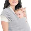 KeaBabies Baby Wrap Carrier - All in 1 Original Breathable Baby Sling, Lightweight, Hands Free Baby Carrier Sling, Baby Carrier Wrap, Baby Carriers for Newborn, Infant, Baby Wraps Carrier (Ash Gray)