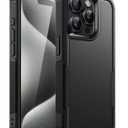 JETech Case for iPhone 15 Pro 6.1-Inch, Heavy Duty Dual-Layer Rugged Protection, Shockproof Protective Tough Phone Cover with Matte Back (Black)