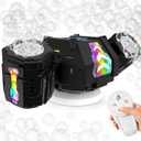 cossy Rechargeable Bubble Machine, 360 Automatic Rotation Bubble Machine for Kids, Bubble Maker with Remote Control, RGB Lights & 20000+ Bubbles Per Minute, Outdoor Toys Games for Kids/Adults (Black)