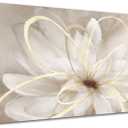 Kureful Canvas Wall Art for Bedroom/Gold Flowers Canvas Pictures/Modern Home Decorations for Living Room Kitchen Office 20x40 Inch