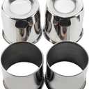 4Pcs 5.15inch Stainless Trailer Wheel Center Caps Push Through Center Hub Cap for Truck SUV RV Wheel Rim, Combination of Concave and Open End Chrome Wheel Hub Covers (Mirror Polished)