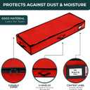 HOLDN STORAGE Premium Wrapping Paper Storage Container - Durable 600D Tear-Proof, Fits 27 Rolls Gift Wrap, Extra Pockets for Ribbons & Bows, Underbed Storage - Ideal for Holiday Christmas, Red
